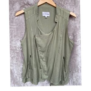🎉Olive + Oak Drapey Vest, Size LARGE, Olive Green - EVEREVE